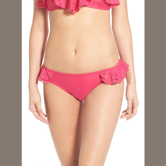 NWT BP Eyelet Ruffle Bikini Bottoms in Pink‎ [SZ XS ] - Picture 1 of 3